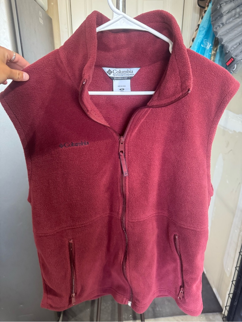 Columbia Men’s Maroon Fleece Vest - Zip Front